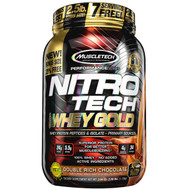 Muscletech, Nitro Tech, 100% Whey Gold, Double Rich Chocolate, 2.24 lbs (1.02 kg)