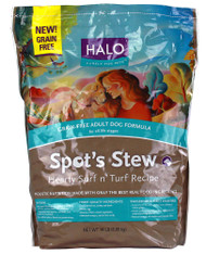 Halo Purely For Pets, Spots Stew Adult Dog Formula Grain Free,  Hearty Surf and Turf - 14 lbs