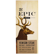 Epic Bar, Venison Steak Sea Salt + Pepper Strip, 20 Strips, 0.8 oz (23 g) Each