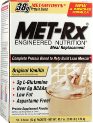 MET-Rx Engineered Nutrition Meal Replacement Original Vanilla - 18 Packets