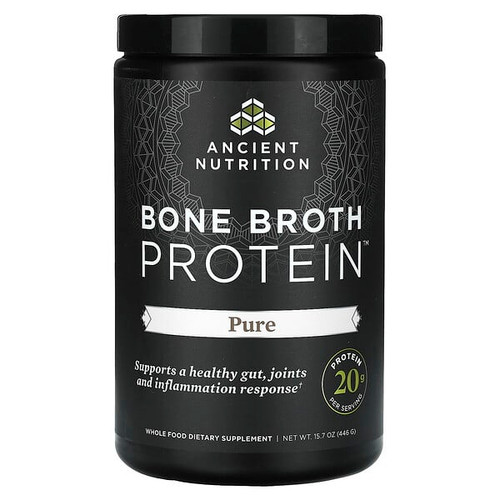 <img alt="Ancient Nutrition, Bone Broth Protein, Pure, 15.7 oz(446 g)" title="Ancient Nutrition, Bone Broth Protein, Pure, 15.7 oz(446 g),816401020000"