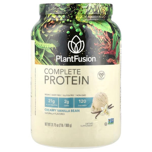 <img alt="PlantFusion, Complete Protein, Creamy Vanilla Bean, 2 lb (900 g)" title="PlantFusion, Complete Protein, Creamy Vanilla Bean, 2 lb (900 g),890985001952"