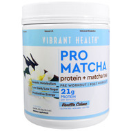 Vibrant Health, Pro Matcha, Protein + Matcha Tea, Vanilla Creme, 18.5 oz (525.42 g)