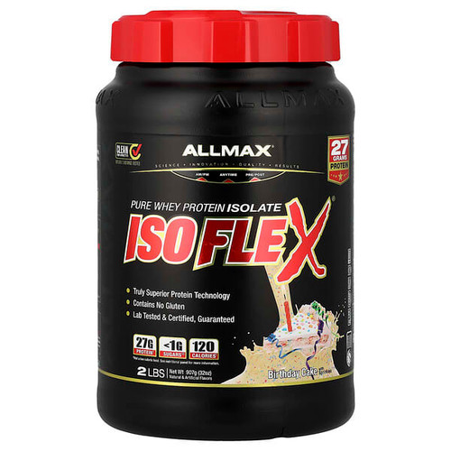 <img alt="ALLMAX, ISOFLEX, Pure Whey Protein Isolate, Birthday Cake with Sprinkles, 2 lbs (907 g)" title="ALLMAX, ISOFLEX, Pure Whey Protein Isolate, Birthday Cake with Sprinkles, 2 lbs (907 g),665553227269"