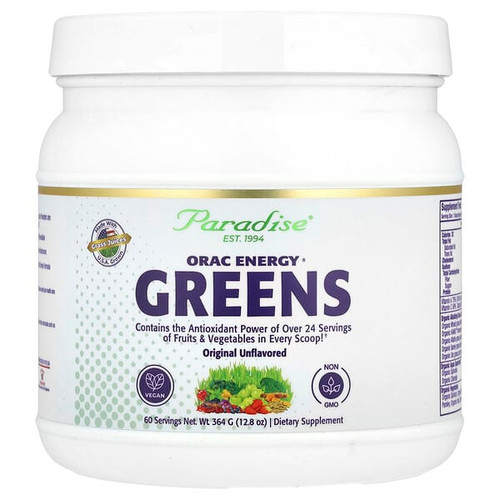 <img alt="Paradise Herbs, ORAC Energy Greens, Original Unflavored, 12.8 oz (364 g)" title="Paradise Herbs, ORAC Energy Greens, Original Unflavored, 12.8 oz (364 g),601944777784"
