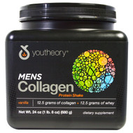 Youtheory, Mens Collagen Protein Shake, Vanilla, 24 oz (680 g)