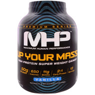 Maximum Human Performance, Up Your Mass, High Protein Weight Gainer, Vanilla, 4.66 lbs (2,112 g)