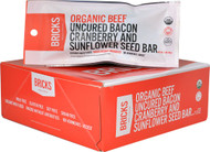 Bricks Organic Beef Jerky Bar Uncured Bacon Cranberry and Sunflower Seed - 12 Bars