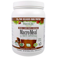 Macrolife Naturals, MacroMeal, Chocolate Protein + Superfoods, 23.8 oz (675 g)