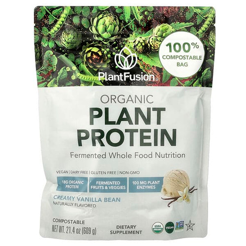<img alt="PlantFusion, Organic Plant Protein, Creamy Vanilla Bean, 21.4 oz (609 g)" title="PlantFusion, Organic Plant Protein, Creamy Vanilla Bean, 21.4 oz (609 g),855560002359"