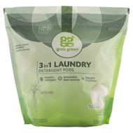 Grab Green, 3 in 1 Laundry Detergent Pods, Vetiver,132 Loads, 5lbs, 4oz (2,376 g)