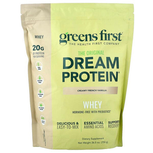 <img alt="Greens First, Dream Protein Whey, Creamy French Vanilla, 26.5 oz (750 g)" title="Greens First, Dream Protein Whey, Creamy French Vanilla, 26.5 oz (750 g),826106247770"
