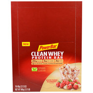 PowerBar, Clean Whey Protein Bar, White Fudge Raspberry Flavored, 16 Bars, 2.12 oz (60 g) Each