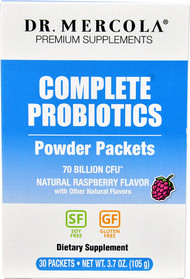 Dr. Mercola Complete Probiotics Powder Packets Natural Raspberry -- 70 billion CFU - 30 Packets