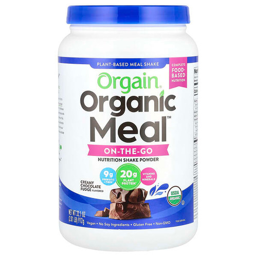 <img alt="Orgain, Organic Meal, On-The-Go, Nutrition Plant-Based Shake Powder, Creamy Chocolate Fudge, 2.01 lb (912 g)" title="Orgain, Organic Meal, On-The-Go, Nutrition Plant-Based Shake Powder, Creamy Chocolate Fudge, 2.01 lb (912 g),851770003360"