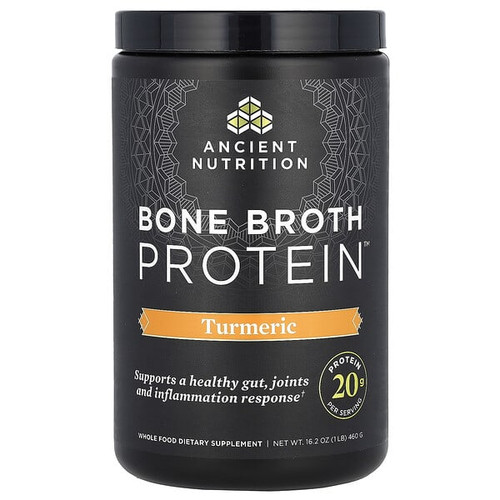 <img alt="Ancient Nutrition, Bone Broth Protein, Turmeric, 1 lb (460 g)" title="Ancient Nutrition, Bone Broth Protein, Turmeric, 1 lb (460 g),816401020031"