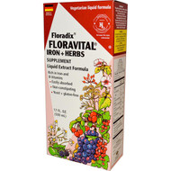 Flora, Floradix, Floravital,  Iron + Herbs Supplement, Liquid Extract Formula, 17 fl oz (500 ml)