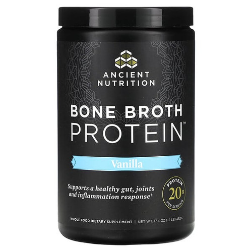 <img alt="Ancient Nutrition, Bone Broth Protein, Vanilla, 1.1 lbs (492 g)" title="Ancient Nutrition, Bone Broth Protein, Vanilla, 1.1 lbs (492 g),816401020017"