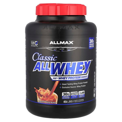 <img alt="ALLMAX, CLASSIC ALLWHEY, 100% Whey Protein Source, Chocolate Peanut Butter, 5 lbs (2.27 kg)" title="ALLMAX, CLASSIC ALLWHEY, 100% Whey Protein Source, Chocolate Peanut Butter, 5 lbs (2.27 kg),665553225197"