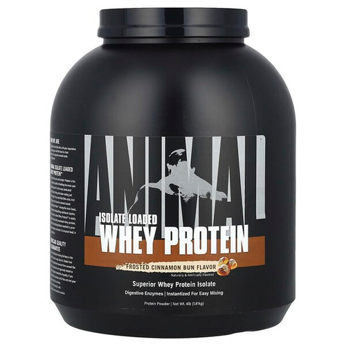 <img alt="Animal, Isolate Loaded Whey Protein Powder, Frosted Cinnamon Bun, 4 lb (1.81 kg)" title="Animal, Isolate Loaded Whey Protein Powder, Frosted Cinnamon Bun, 4 lb (1.81 kg),039442031389"