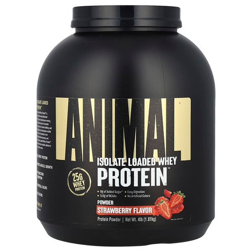 <img alt="Animal, Isolate Loaded Whey Protein Powder, Strawberry, 4 lb (1.81 kg)" title="Animal, Isolate Loaded Whey Protein Powder, Strawberry, 4 lb (1.81 kg),039442031341"