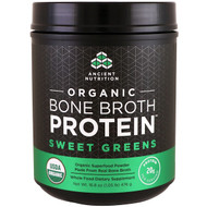 Dr. Axe / Ancient Nutrition, Organic Bone Broth Protein, Sweet Greens, 16.8 oz (476 g)