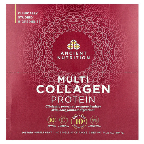 <img alt="Ancient Nutrition, Multi Collagen Protein, 40 Single Stick Packs, 0.36 oz (10.1 g) Each" title="Ancient Nutrition, Multi Collagen Protein, 40 Single Stick Packs, 0.36 oz (10.1 g) Each,858109006320"