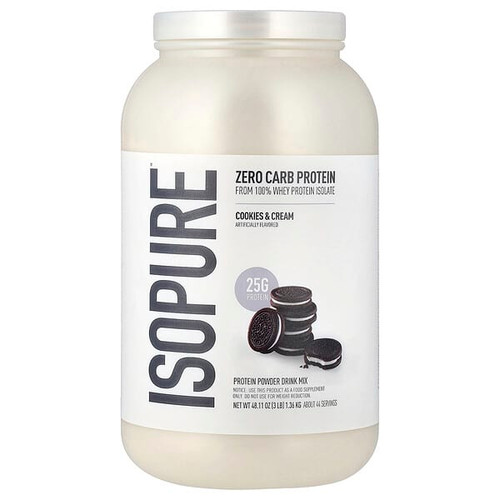 <img alt="Isopure, Zero Carb Protein Powder, Cookies & Cream, 3 lb (1.36 kg)" title="Isopure, Zero Carb Protein Powder, Cookies & Cream, 3 lb (1.36 kg),089094021979"