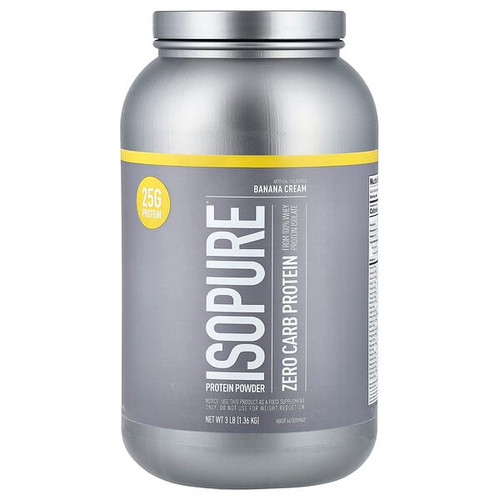 <img alt="Isopure, Zero Carb Protein Powder, Banana Cream, 3 lb (1.36 kg)" title="Isopure, Zero Carb Protein Powder, Banana Cream, 3 lb (1.36 kg),089094022273"
