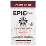Sprout Living Epic Organic Plant-Based Protein Chocolate Maca -- 16 Packets