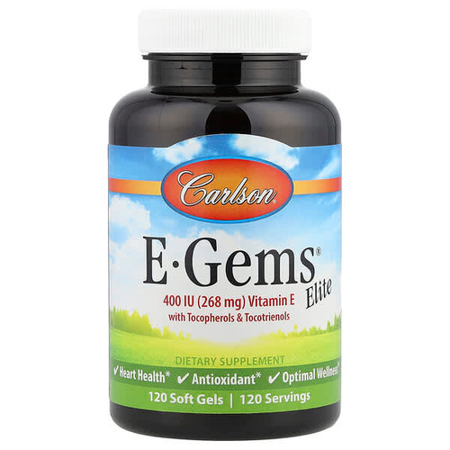 <img alt="Carlson, E-Gems Elite, Vitamin E with Tocopherols & Tocotrienols, 120 Soft Gels" title="Carlson, E-Gems Elite, Vitamin E with Tocopherols & Tocotrienols, 120 Soft Gels,088395007712"