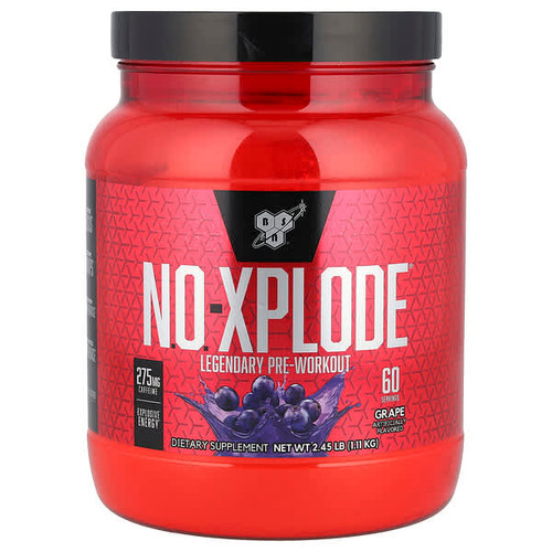 <img alt="BSN, N.O.-XPLODE, Legendary Pre-Workout, Grape, 2.45 lbs (1.11 kg)" title="BSN, N.O.-XPLODE, Legendary Pre-Workout, Grape, 2.45 lbs (1.11 kg),834266001590"