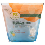 GrabGreen, Automatic Dishwashing Detergent Pods, Tangerine with Lemongrass, 132 Loads, 5 lbs, 4 oz (2376 g)