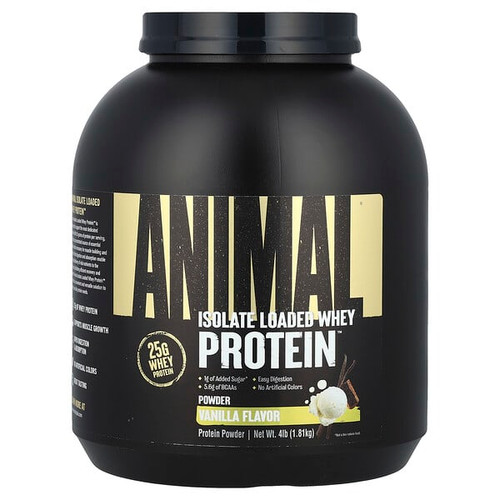 <img alt="Animal, Isolate Loaded Whey Protein Powder, Vanilla, 4 lb (1.81 kg)" title="Animal, Isolate Loaded Whey Protein Powder, Vanilla, 4 lb (1.81 kg),039442031167"