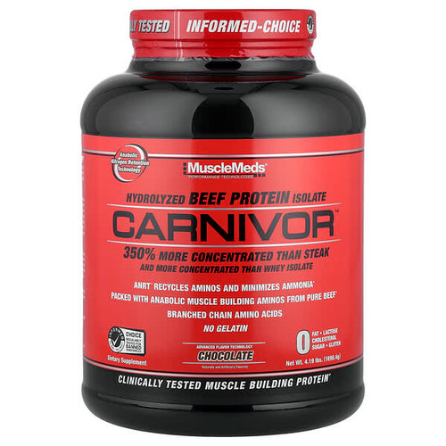 <img alt="MuscleMeds, Carnivor, Hydrolyzed Beef Protein Isolate, Chocolate, 4.19 lbs (1898.4 g)" title="MuscleMeds, Carnivor, Hydrolyzed Beef Protein Isolate, Chocolate, 4.19 lbs (1898.4 g),891597002542"