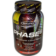 Muscletech, Performance Series, Phase8, Multi-Phase 8-Hour Protein, Strawberry, 2.0 lbs (907 g)