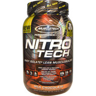 Muscletech, Nitro Tech, Whey Isolate + Lean Musclebuilder, Milk Chocolate, 2.00 lbs (907 g)
