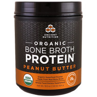 Dr. Axe / Ancient Nutrition, Organic Bone Broth Protein, Peanut Butter, 19.5 oz (554 g)