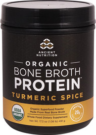 Ancient Nutrition Organic Bone Broth Protein Turmeric Spice - 17 Servings