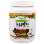 Macrolife Naturals, MacroMeal, Vegan, Chocolate Protein + Superfoods, 44.4 oz (1,260 g)