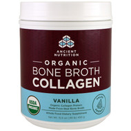 Dr. Axe / Ancient Nutrition, Organic Bone Broth Collagen, Vanilla, 15.9 oz (450 g)