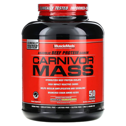 <img alt="MuscleMeds, Carnivor Mass, Anabolic Beef Protein Gainer, Chocolate Peanut Butter, 5.9 lbs (2,674 g)" title="MuscleMeds, Carnivor Mass, Anabolic Beef Protein Gainer, Chocolate Peanut Butter, 5.9 lbs (2,674 g),891597004065"