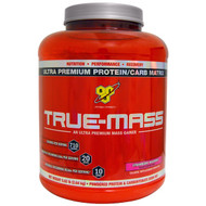 BSN, True-Mass, Ultra Premium Protein/Carb Matrix, Strawberry Milk Shake, 5.82 lbs (2.64 kg)