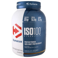 Dymatize Nutrition, ISO 100 Hydrolyzed,100% Whey Protein Isolate, Chocolate Coconut, 48 oz (1.4