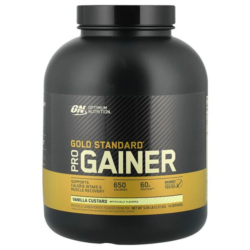 <img alt="Optimum Nutrition, Gold Standard Pro Gainer, Vanilla Custard, 5.09 lb (2.31 kg)" title="Optimum Nutrition, Gold Standard Pro Gainer, Vanilla Custard, 5.09 lb (2.31 kg),748927029734"