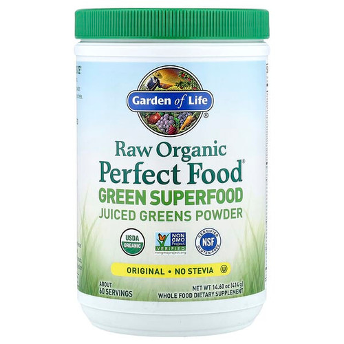 <img alt="Garden of Life, Raw Organic Perfect Food, Green Superfood, Juiced Greens Powder, Original, 14.6 oz (414 g)" title="Garden of Life, Raw Organic Perfect Food, Green Superfood, Juiced Greens Powder, Original, 14.6 oz (414 g),658010117081"