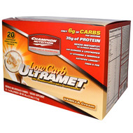 Champion Nutrition, Lowcarb Ultramet, Meal Supplement, Vanilla Cream, 20 Packets, 2 oz (56 g) Each