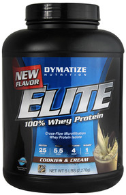 Dymatize Nutrition, Elite 100% Whey Protein Powder, Cookies & Cream, 5 lbs (2.3 kg)