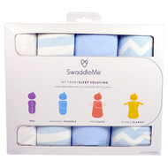 Summer Infant, Swaddle Me, 1st Year + Sleep Solution, Blue , 4 Piece Set