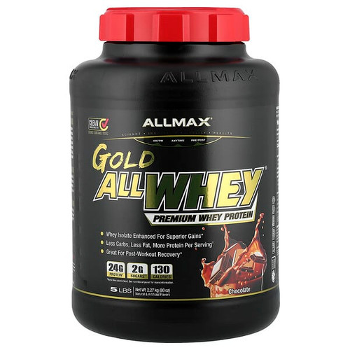 <img alt="ALLMAX, GOLD ALLWHEY, Premium Whey Protein, Chocolate, 5 lbs (2.27 kg)" title="ALLMAX, GOLD ALLWHEY, Premium Whey Protein, Chocolate, 5 lbs (2.27 kg),665553121161"